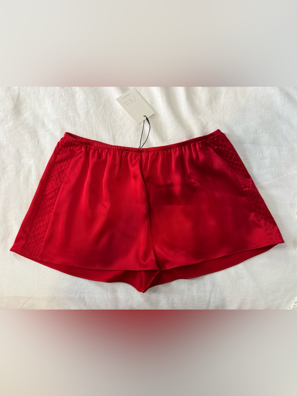 Red Silk Zara Mini Shorts